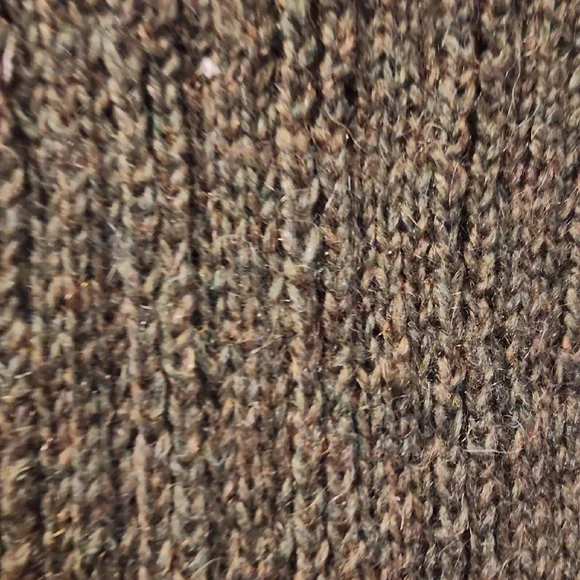 Handmade Olive Green Knit Cardigan with Decorative Goldtone Buttons - Picture 11 of 13